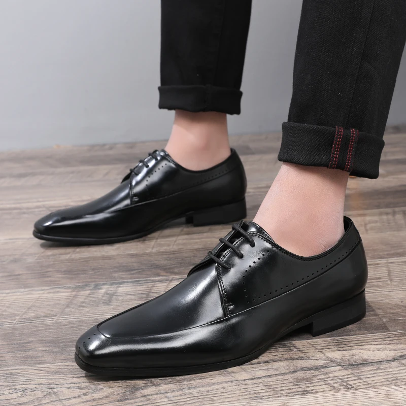 靴 vintage square toe leather shoes lucky-vintage-seattle-mens-