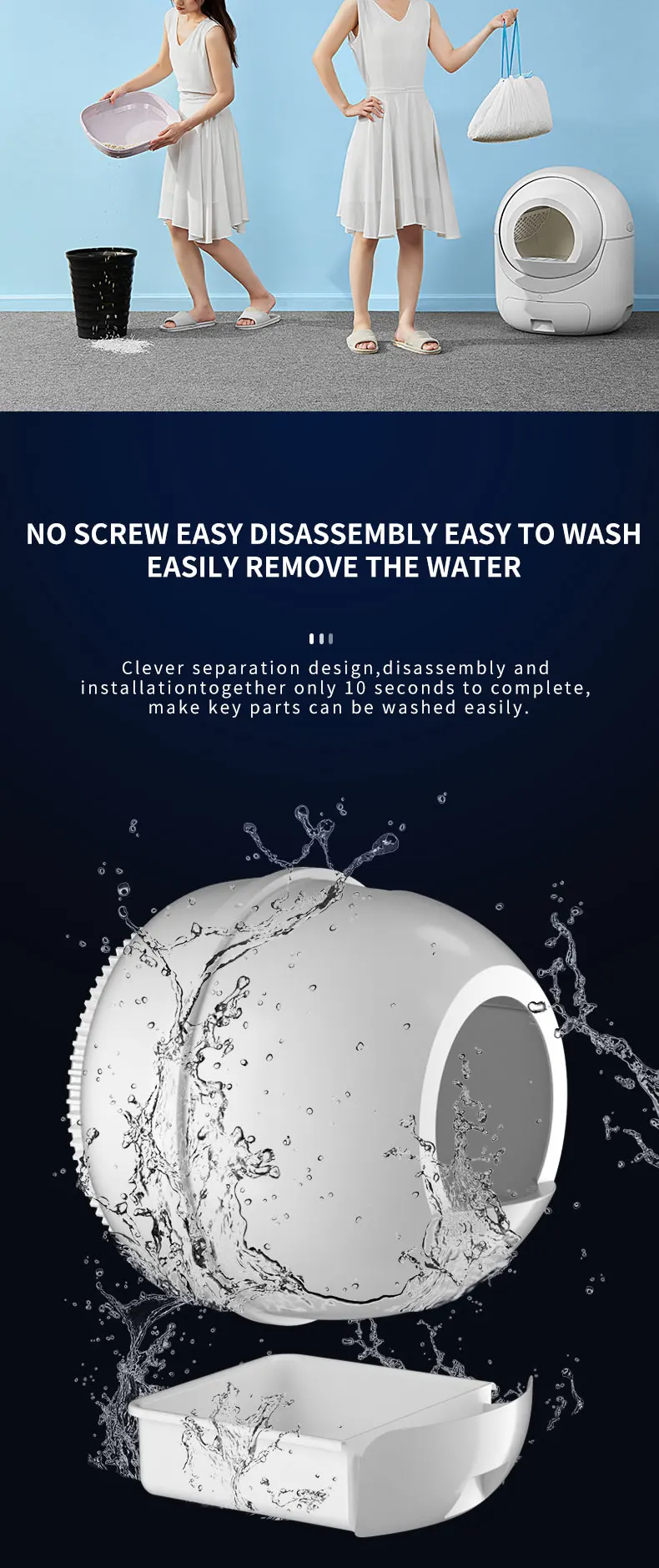 Smart Auto Pet Egg Litter Box Deodorizer Katzenklo Automatsch Self