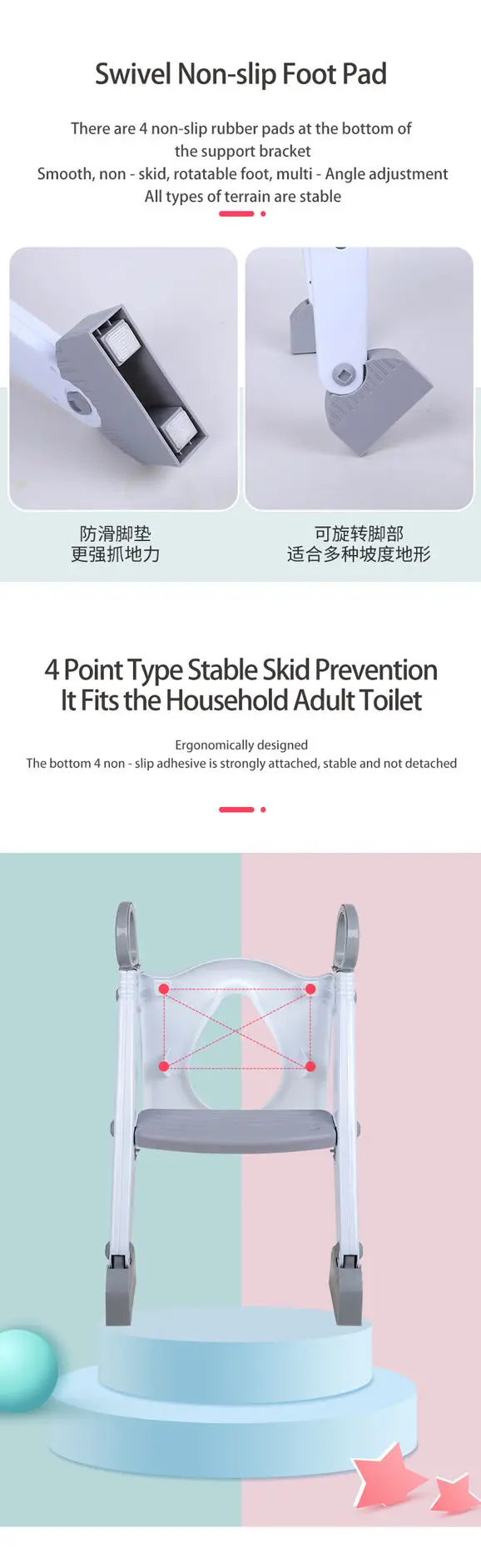 Foldable Baby Potty Ladder Kids Potty Training Chair Toddler Toilet