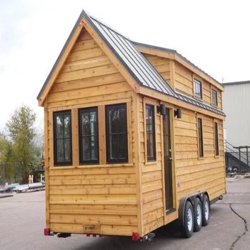 Fully Equipped Wooden Chalet Prefabricated Green Tiny Home On Wheels ...