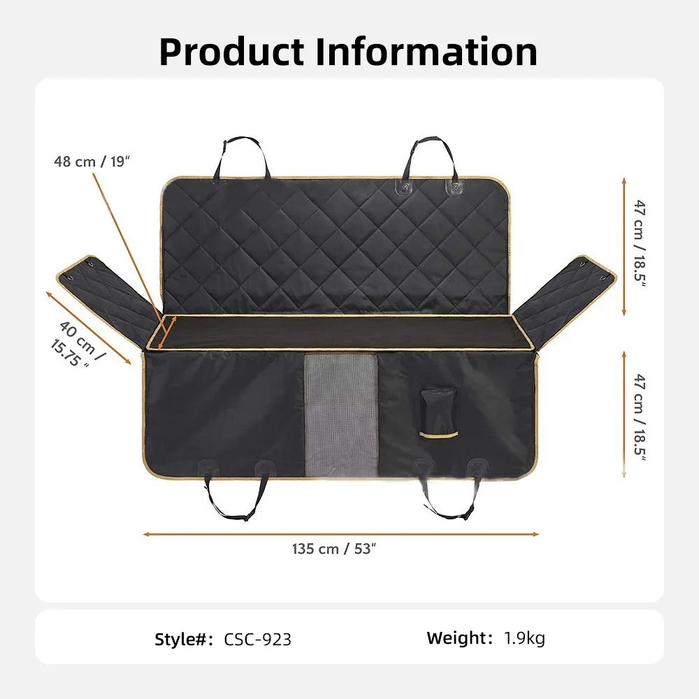 Wholesale Waterproof Oxford Pet Backseat Cover Scratchproof Car Seat P - product detail 6