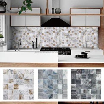 Top Quality Ceramic Tile Mosaic White Marble Glass Mosaic Tiles Kitchen Living Room Decorative Mosaic Backsplash Tiles