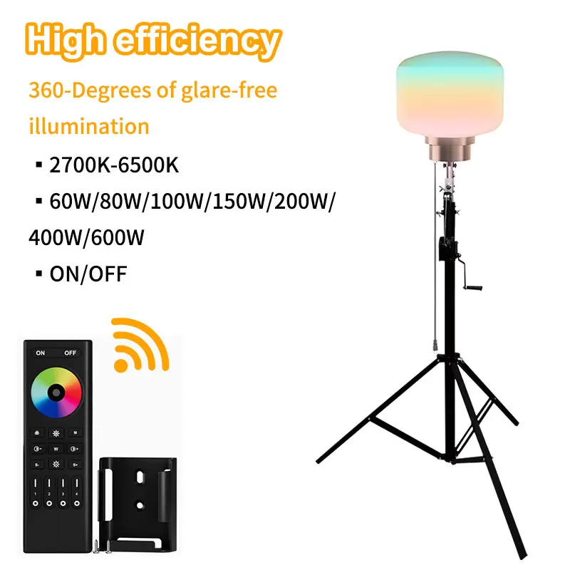 Factory High Quaily Portable Tripod LED Dimmable RGB Mobile Balloon Lights Tower for Outdoors Industrial Events Camping Lighting