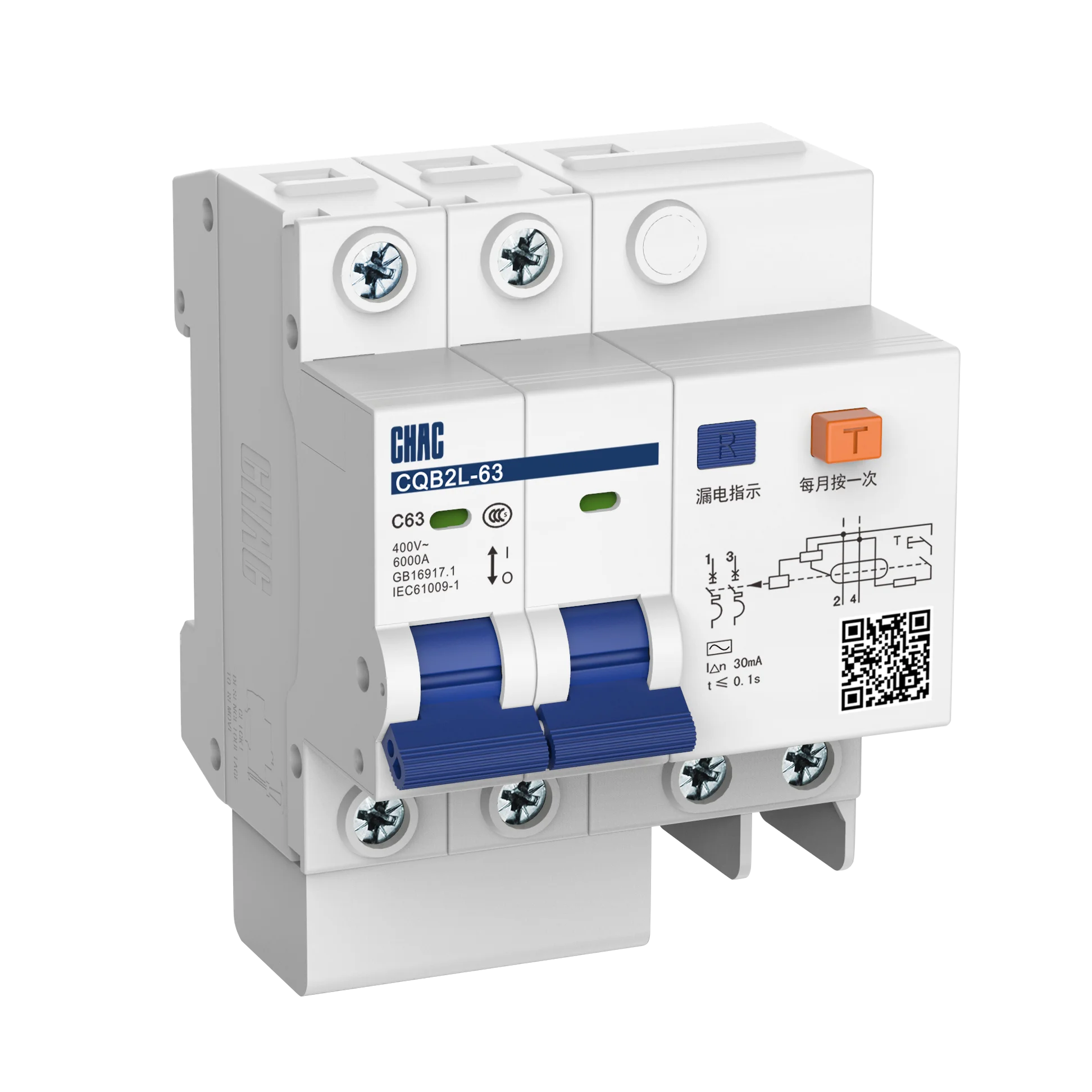 cqb2le-63-mini-circuit-breaker-1p-n-3p-n-rcbo-circuit-breaker-230