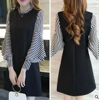 2021 Women Stripe Dress Long Sleeve Korean Casual Fashion Girls' Dresses -  Buy Girls' Dresses,Stripe Dress,Women Dress Product on Alibaba.com