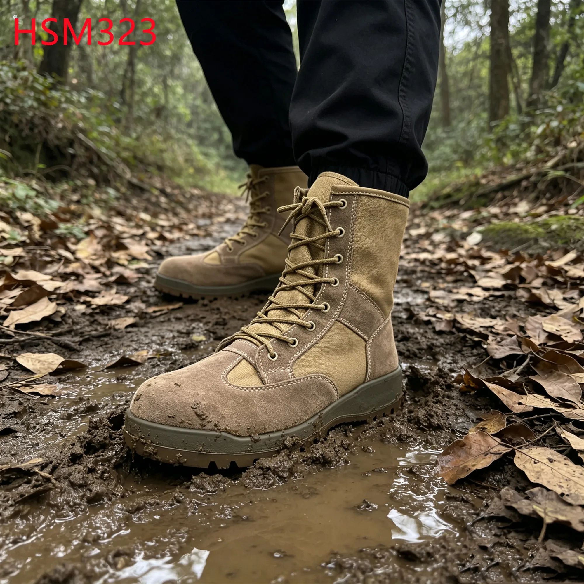 XYM,Finland PU Injection+rubber Sole Hua Singh Training Boots Forest Exploration Hiking Boots with Waterproof Membrane HSM323