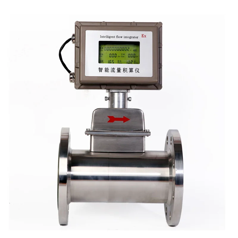 Flange Type Air Flowmeter Gas Natural Thread 4-20mA 24VDC Gas Turbine Flowmeter