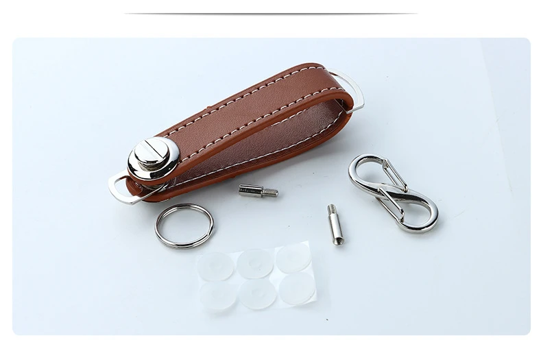Outdoor Equipment Multifunction Smart Compact Leather Ring Holder Key Chains Organizer Carabiner Keychain_voghion.com