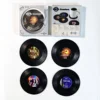 Juego de 4 posavasos de CD de ABS negros