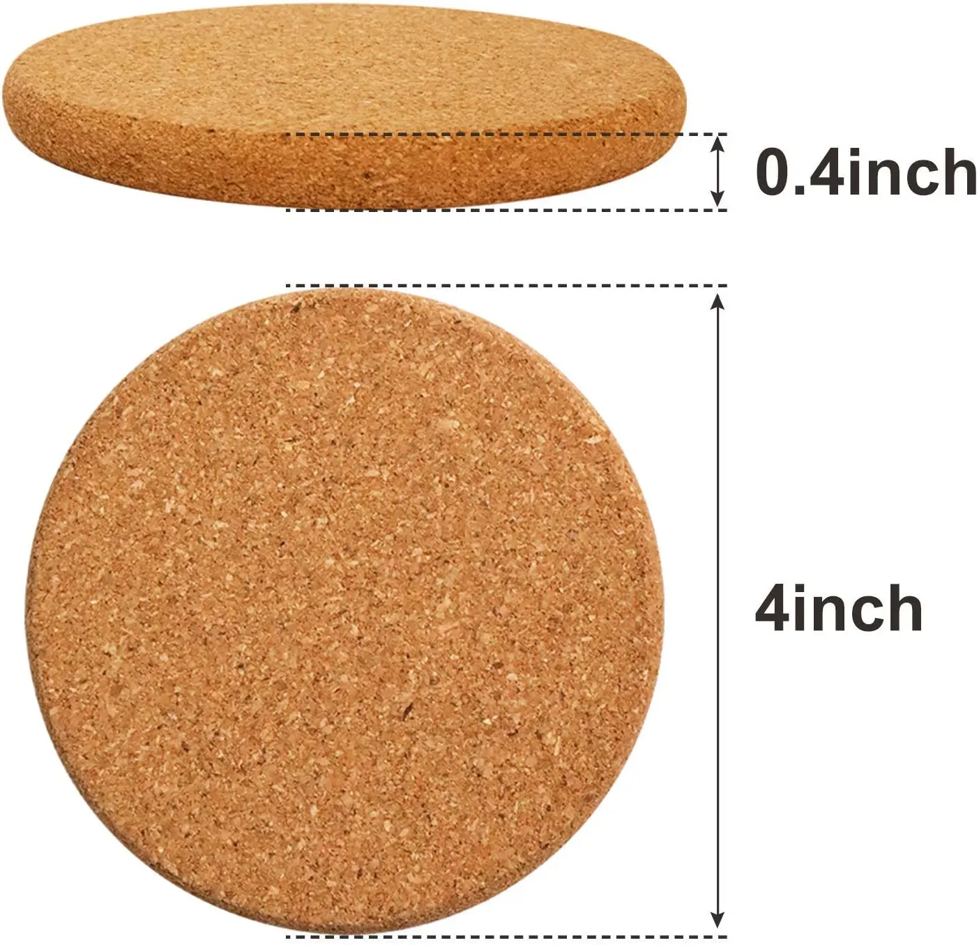 Custom Sublimation Square Mdf Natural Cork 10mm Round Mat Backed Placemats Adhesive Coasters