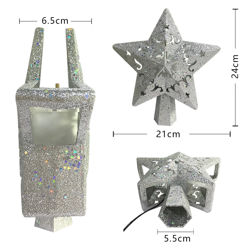 Rotating Christmas Tree Star Tree Topper With Projector
