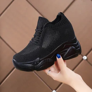 New Spring Women Height Increasing Casual Breathable Shoes Woman Korean Platform Zapatillas Chunky Sneakers Shoes for Women