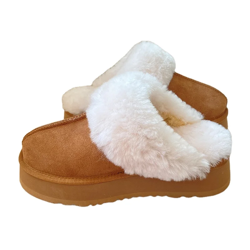 TPR Sole Winter Warm Waterproof Fox Sheepskin Fur Cover Female