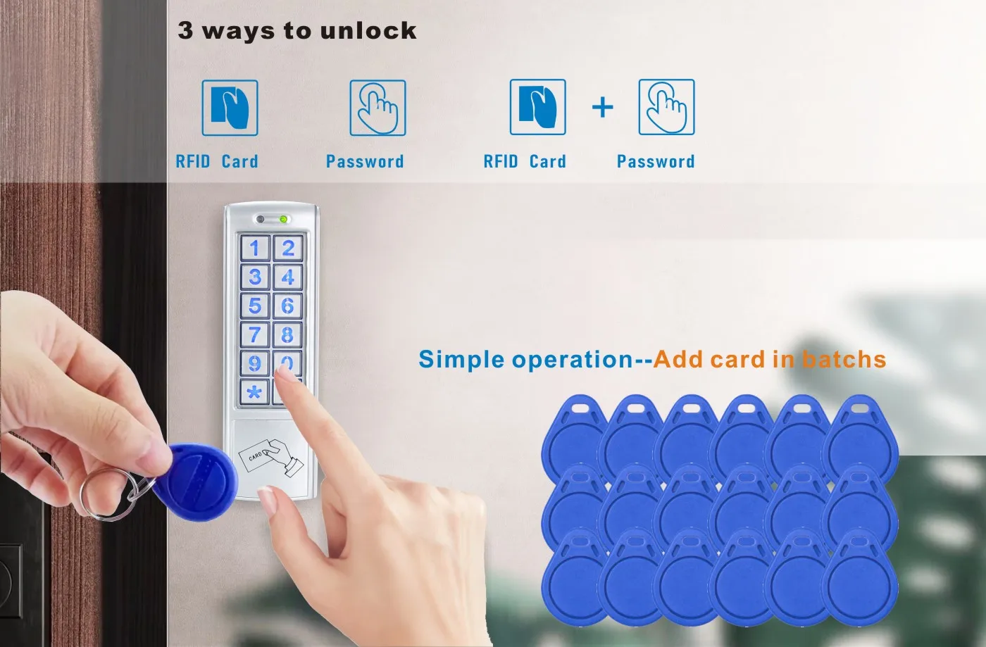 Proximity Reader Rfid Card Entry Control System Standalone Keypad ...