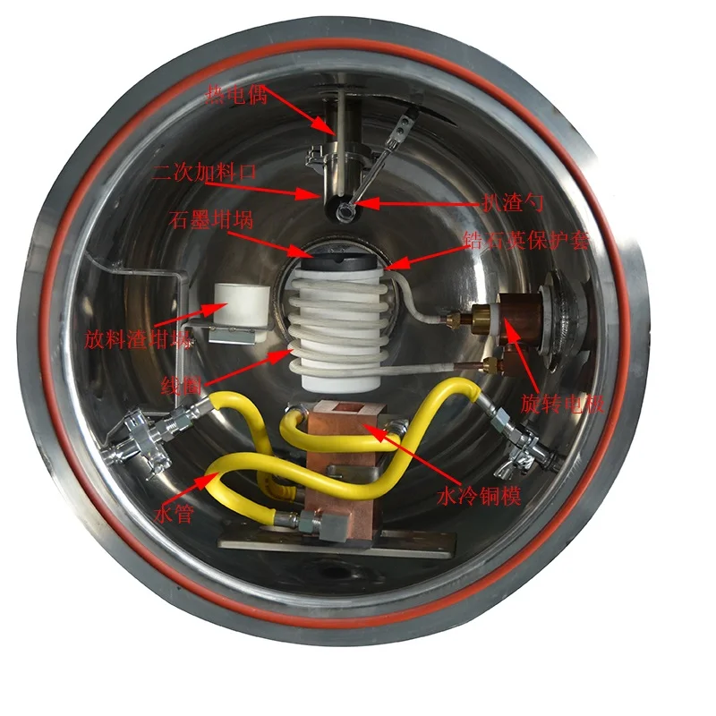 Double-layer Water-cooling Structure Vacuum Induction Furnace Automatic Slag Removal System for Battery Production