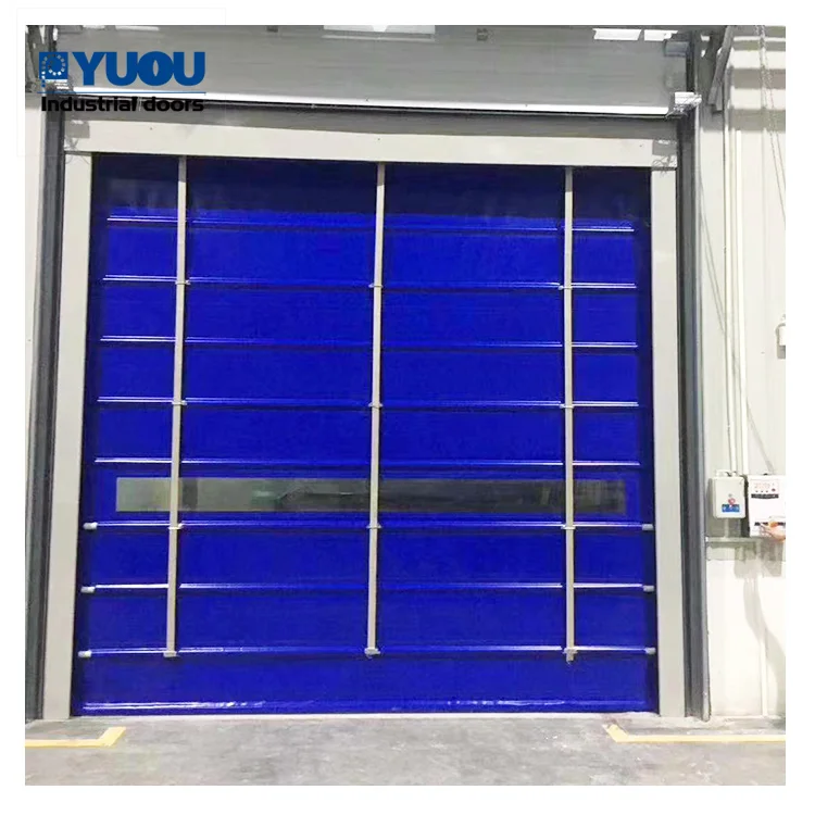 PVC Curtain Folding Roll up Fast High Speed Windproof Rapid Stacking Door