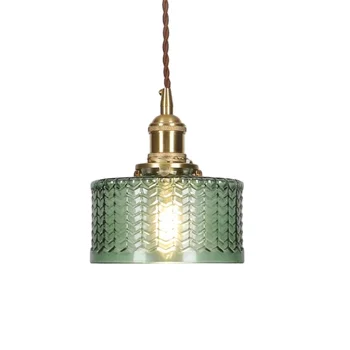 Japanese Vintage Brass Glass Pendant Light Cafe Bar Restaurant Glass Small Pendant Lamp