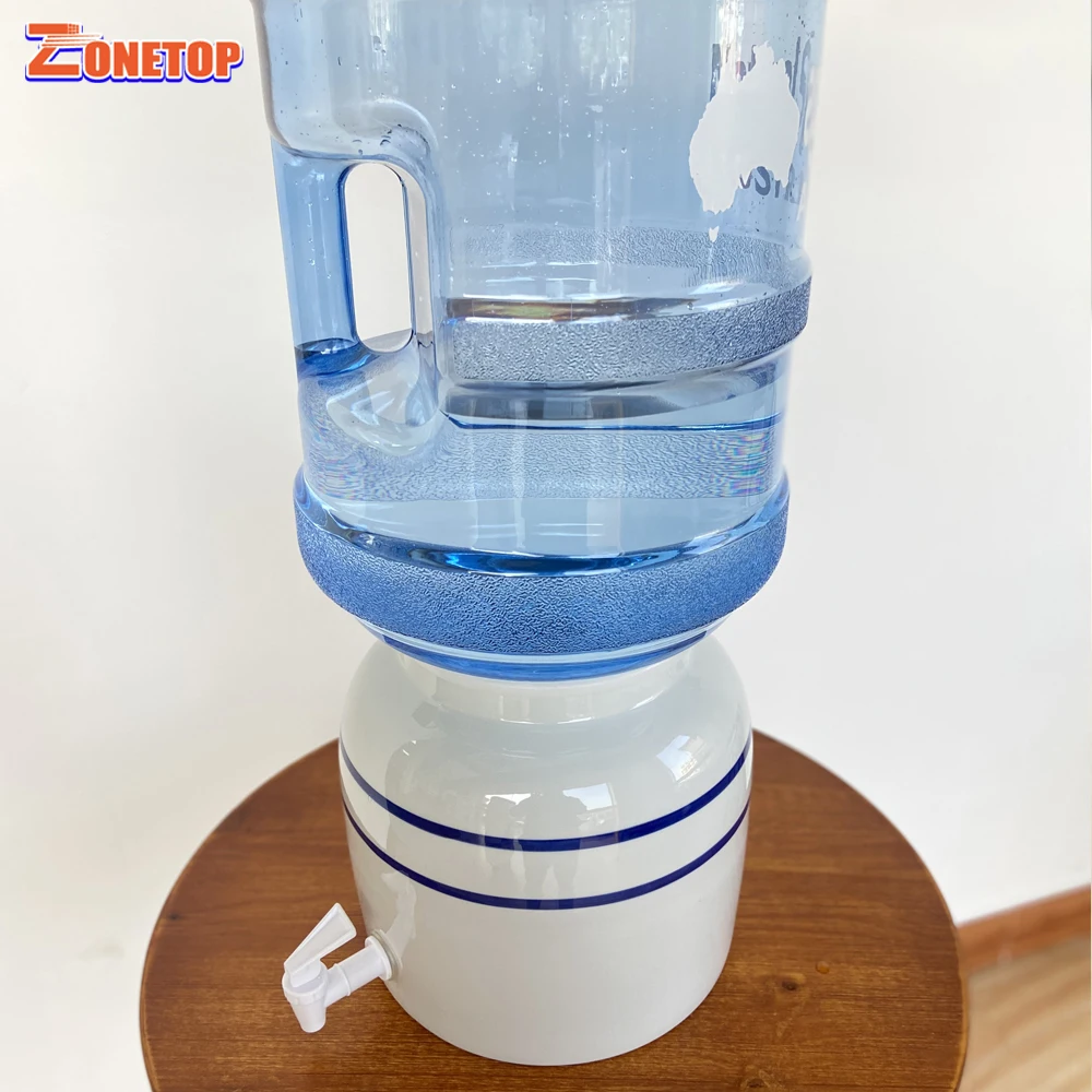 Wholesale Table Top 19 Liter 20 Litre Bottled Water Dispenser Porcelain  Ceramic Crock With Water Tap for 5 Gallon Water Bottle