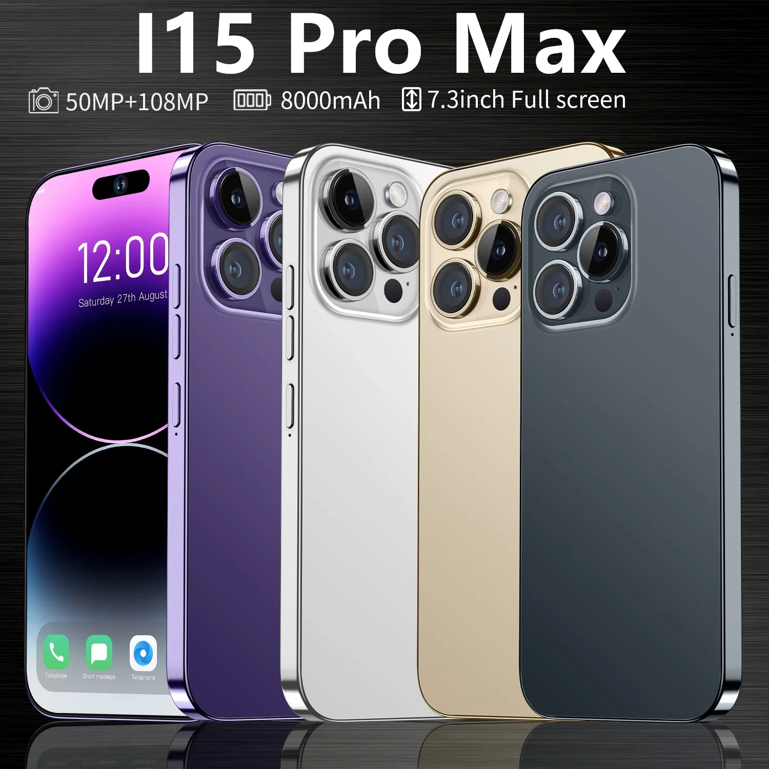 5G Original i15 Pro Max Celular Android13.0 Smartphone 4G 5g i14 pro max 16+512gb 256gb Mobile Phone for 13 Pro Max