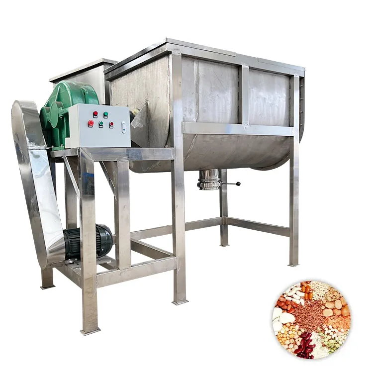 horizontal double blender mixer stainless mixer for detergent powder 500kg dry detergent horizontal powder ribbon mixer