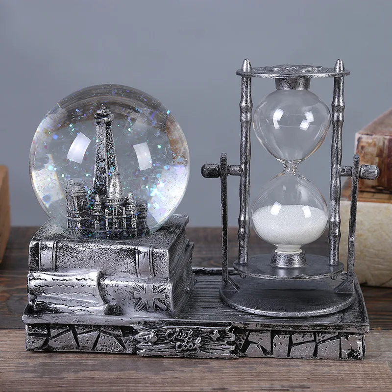 Время хрустальный шар креативный дисплей песочные часы Эйфелева башня винтажный подарок