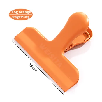 78mm Food Bag Clip Potato Chips Moisture-proof Non-slip Sealing Clip Painting Orange Stainless Steel Clip