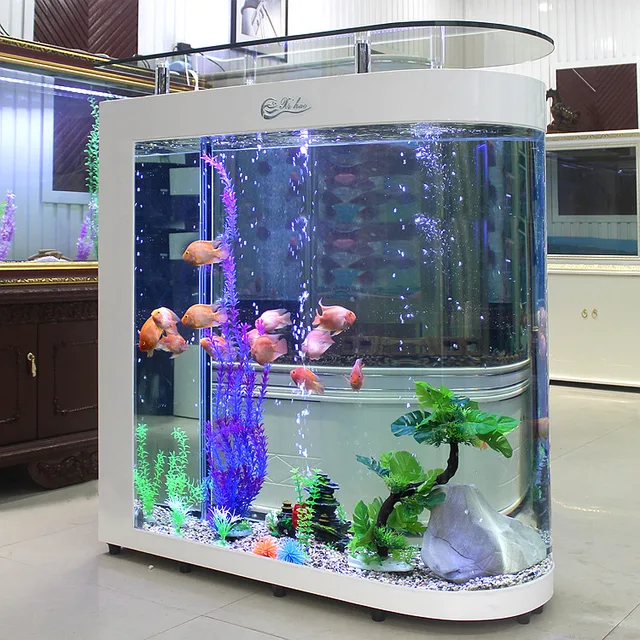 Customized large transparent cube Acrylic aquarium fish tank Glass Bullet front fish tank aquarium for home decorations