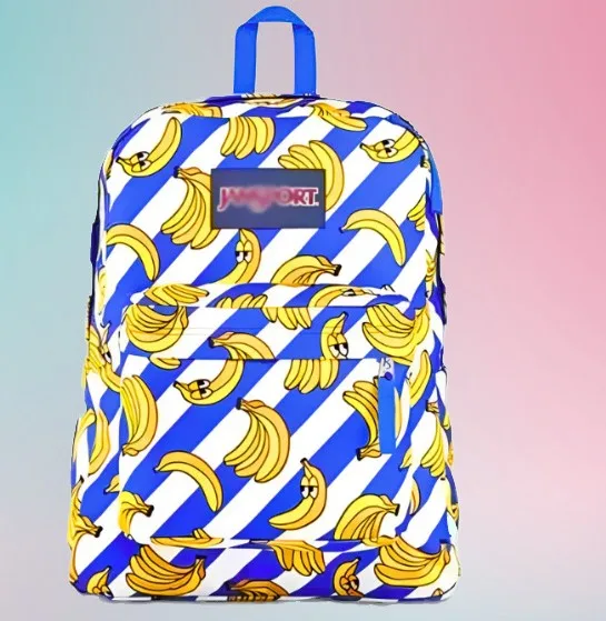 Unisex Large Capacity Nylon School Backpack with Cartoon Pattern for Students