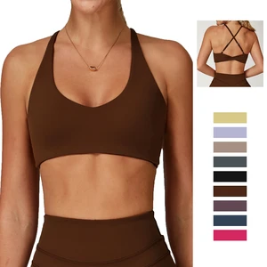 Lightweight Breathable Women's Yoga Sports Bra for Running & Fitness Exercises for Outdoor Activities with Front Logo