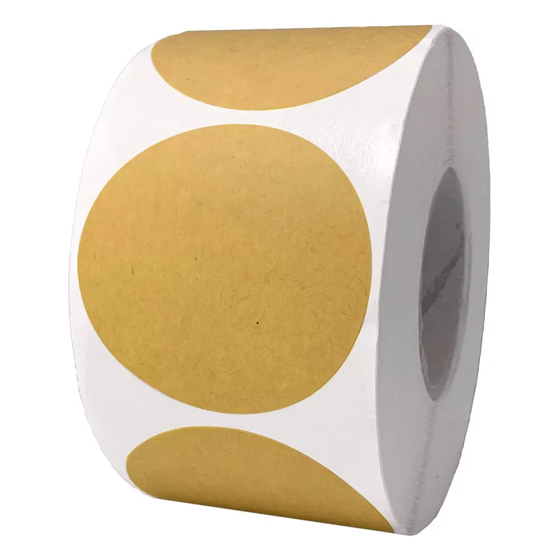 500 Piece Round Stickers Price Tags Roll Customized 2x2 Inch Brown Stickers Self Adhesive Kraft Paper Labels for Small Business details