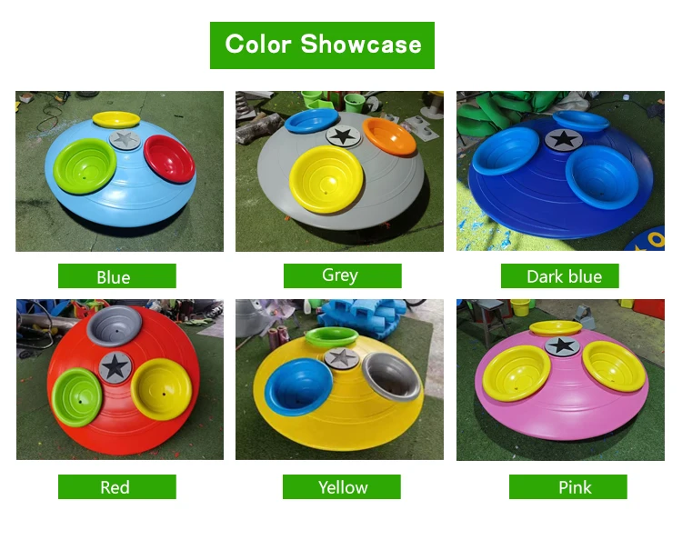 Outdoor Kids Playground Equipment Swivel Seat Three-person Flying Saucer Turntable Kids Gardening Toys Games