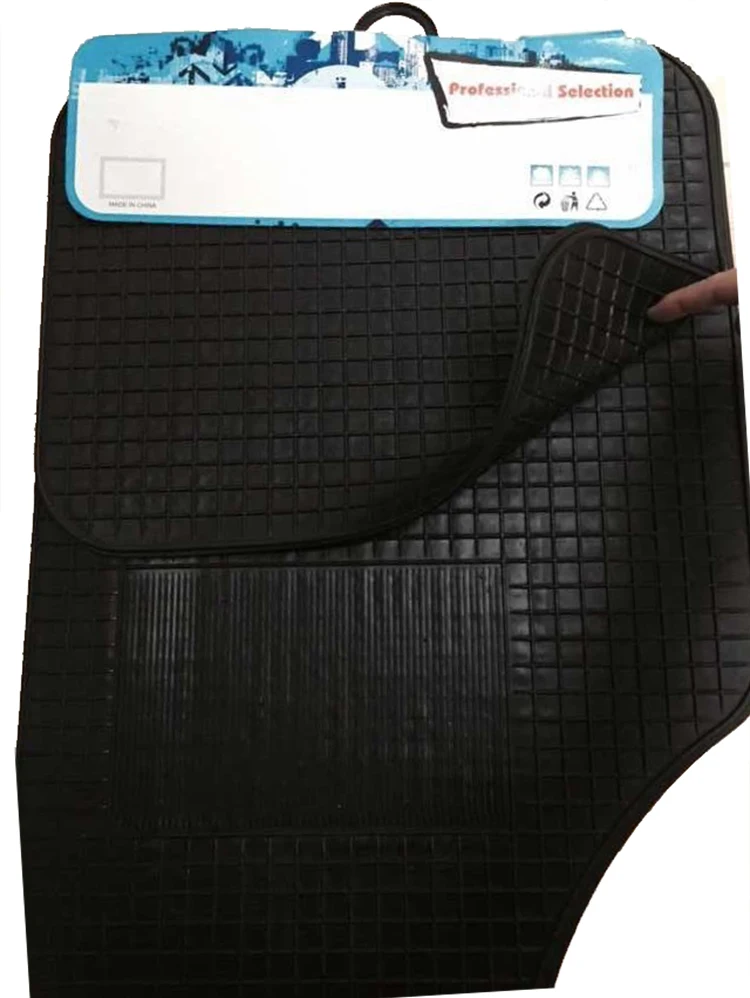 Easy Clean Universal 4 Pcs Colorful Black Pvc Custom Car Floor Mats