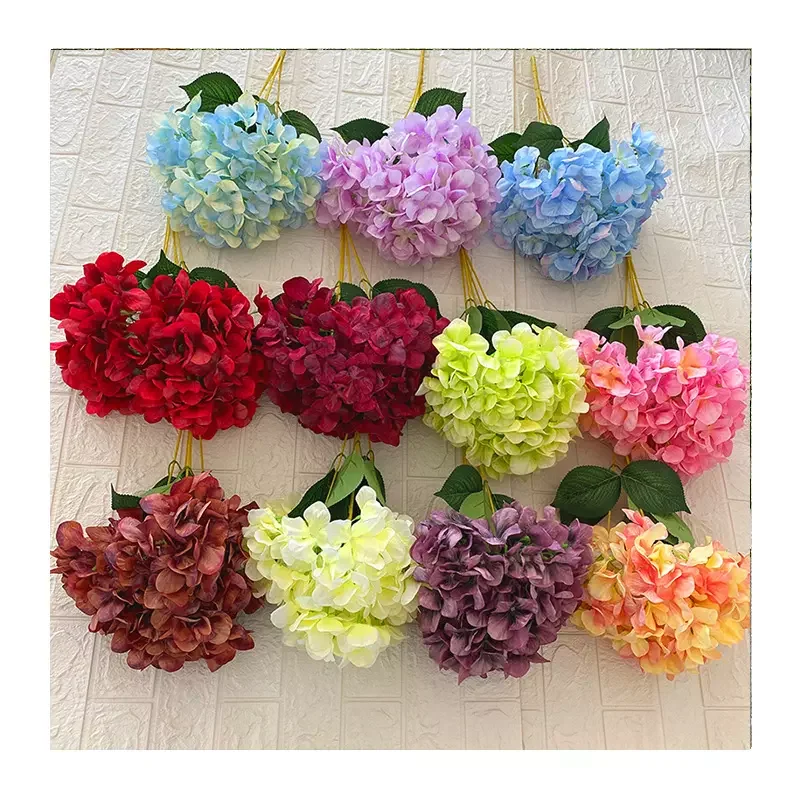 5 silk-screened hydrangea decoration mariage artificial flowers decorative