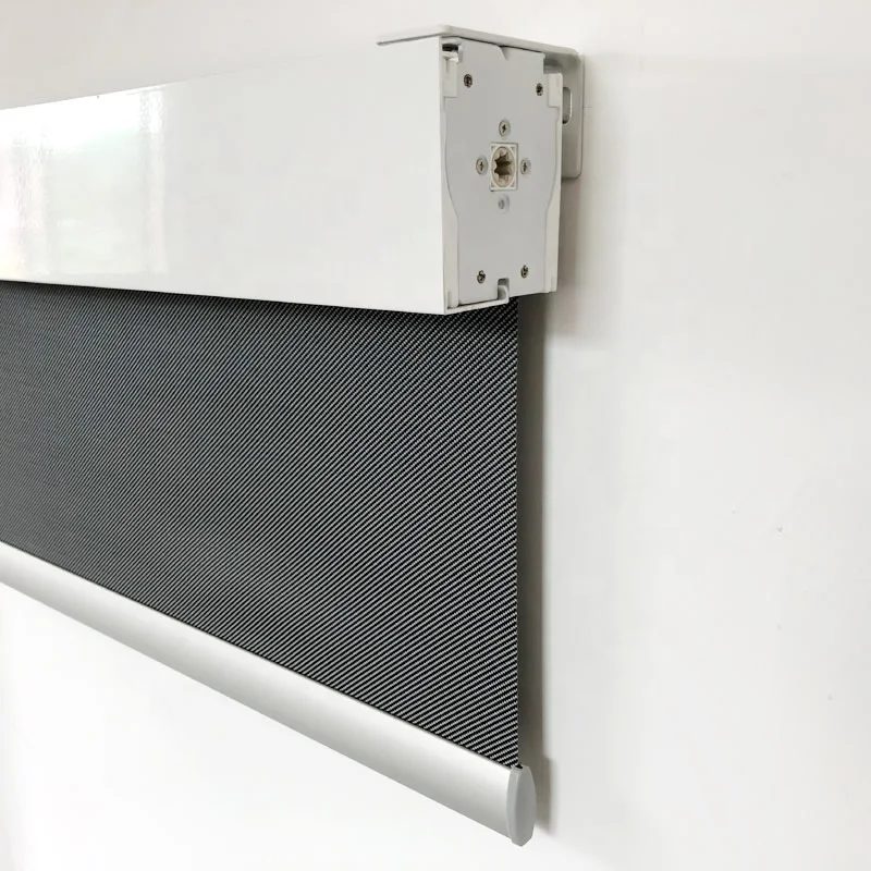 Automatic Window Curtain Customized Custom Made Motorized Wireless Remote Control Double Blackout Shade Electric Roller Blind
