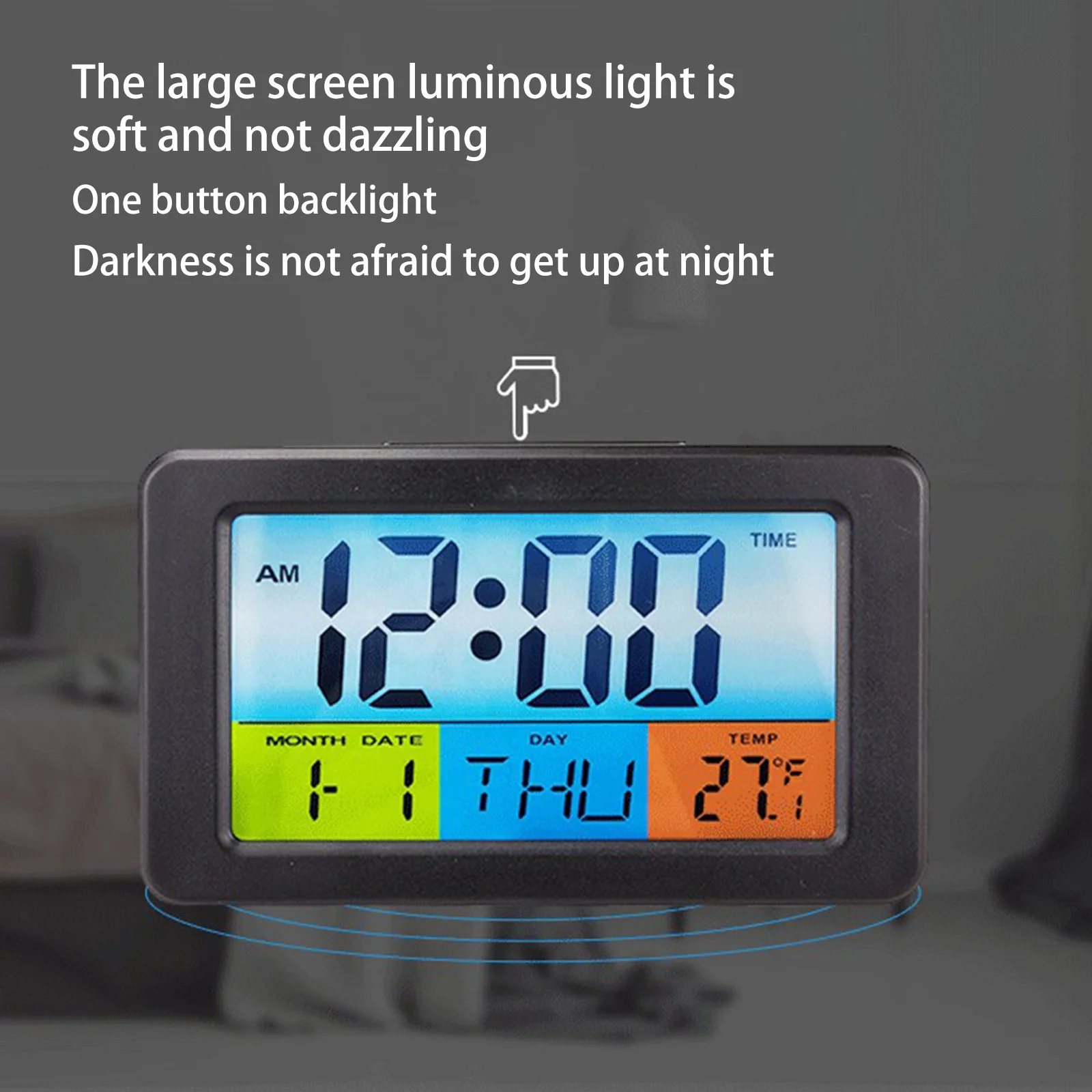 Newest Smart Electronic Gadgets Desktop LCD Calender Digital Alarm Clock With Temperature and Humidity Monitor