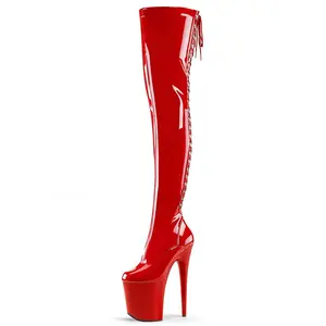 9In Women Pole Dancing Shoes Sexy Striptease Boot Ladies Pole Dancer Knee Long Boot