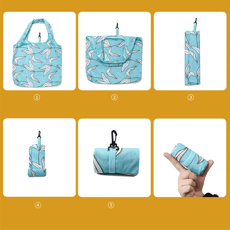 Custom Foldable Reusable Bag Eco-friendly Waterproof Tote Grocery RPET Shopping Bag