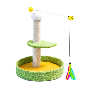 Eco-Friendly Electric Cat Crawler Factory Source Plastic Pet Interactive & Movement Toy Laser Feather Teaser Self-Play Wood Cats