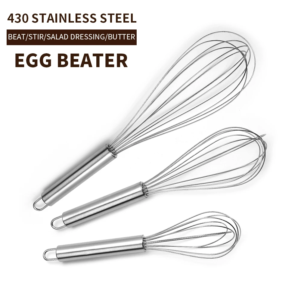 3 Pack Classical Design Manual Stainless Steel Egg Whisk Egg Beater With  Balloon Shape For Cooking - Buy 3 Pack Classical Design Manual Stainless  Steel Egg Whisk Egg Beater With Balloon Shape