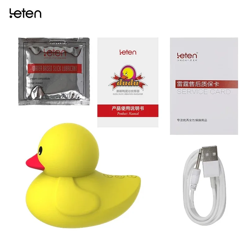 Powerful Motors Dudu Cute Duck 10 Mode Vibrating Massager Usb Charge Sex Toy Product For Women