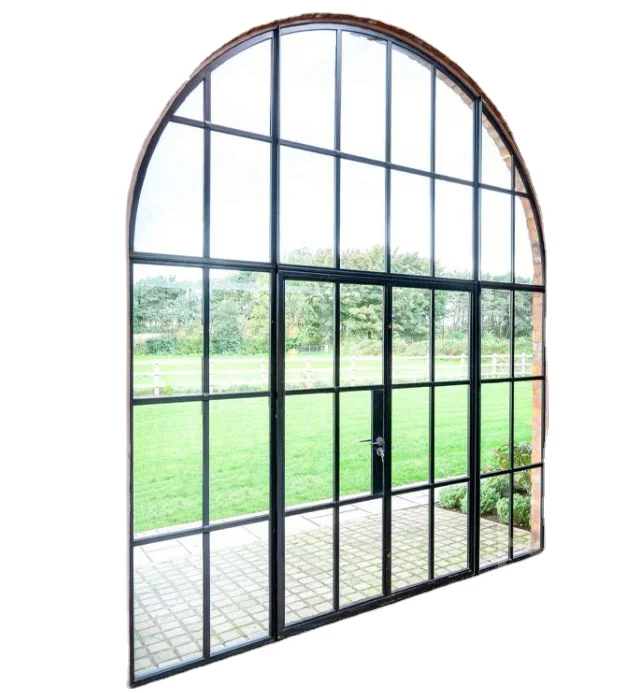 Steel Window Black Color Arch Windows French Window Grill Design