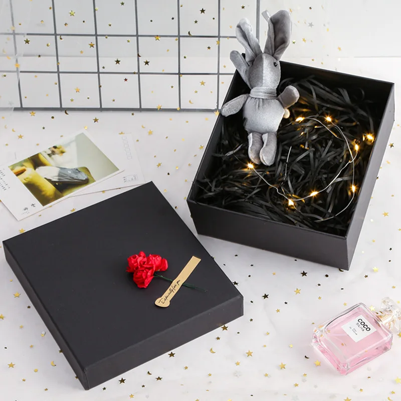 Empty Square Ribbon Gift Boxes Wholesale Birthday Valentine Jewelry Paper Gift Box