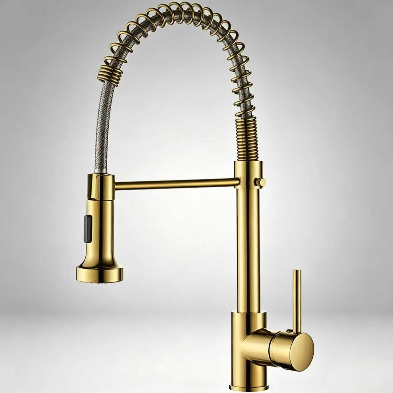 Modern Kitchen Faucet Design Detail Stainless steel kitchen faucet with single handle control and modern design