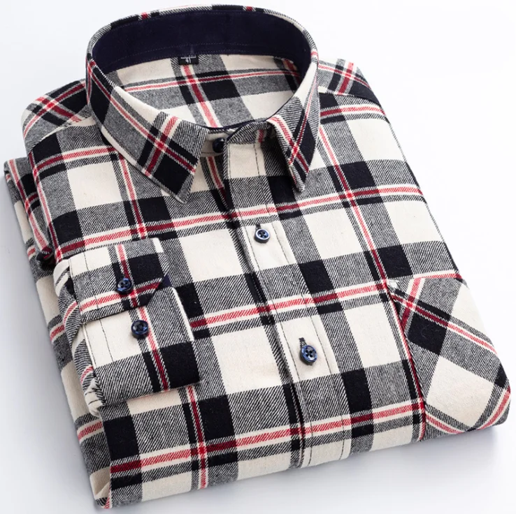 Spring Autumn Four-Square Plaid Men's Long Sleeve Polo Shirt Casual  Business Button Tops Fashion Polo Shirts Man Clothing - AliExpress