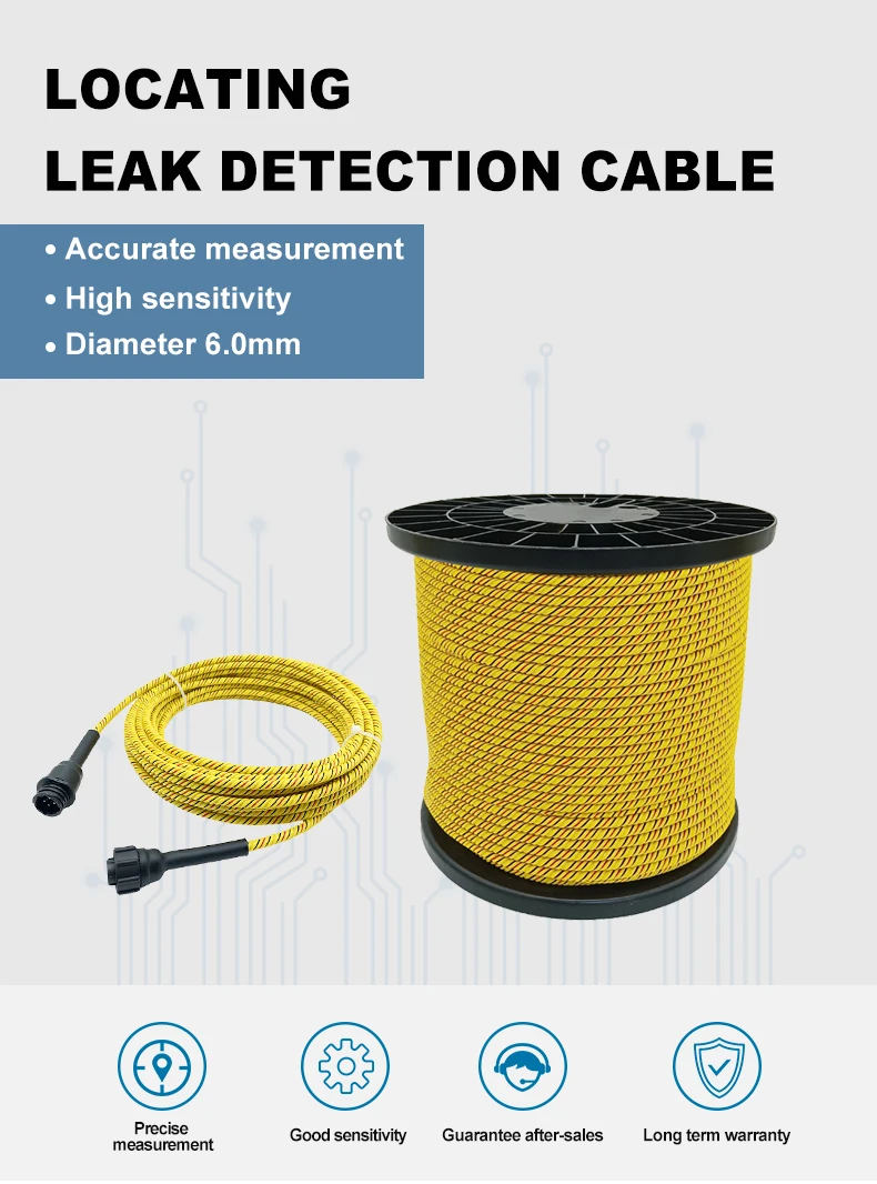 Location 4 Cores Yellow Water Leak Detector Rope Leakage Detection Line