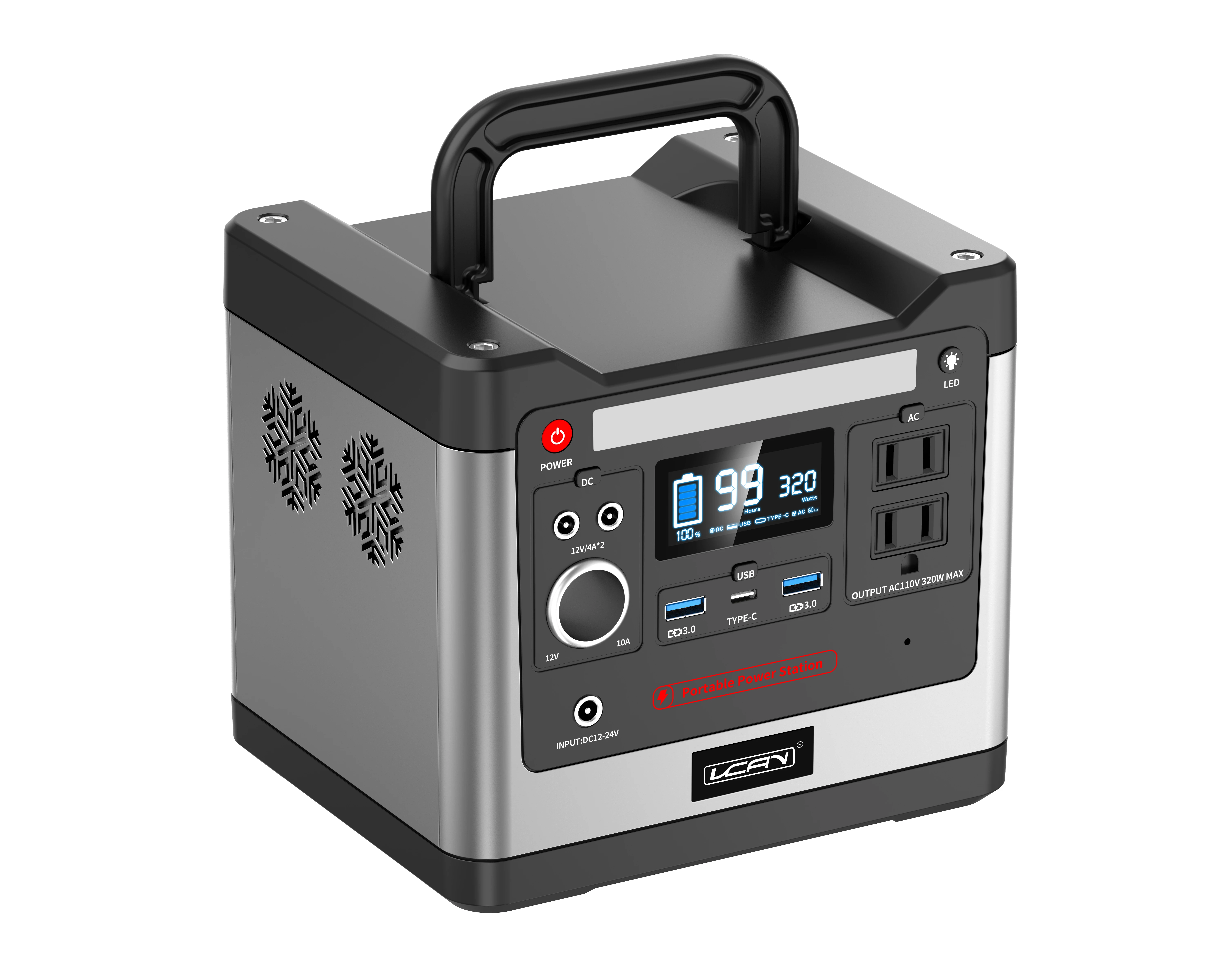 320w Usb Typec Dc Ac Lifepo4 Battery Bank Portable Power Station For