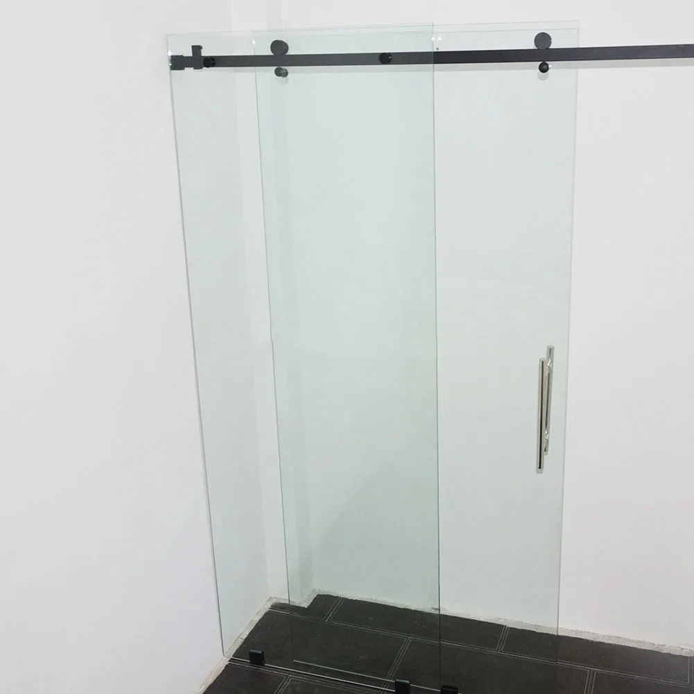 Frameless sliding shower door with 3M