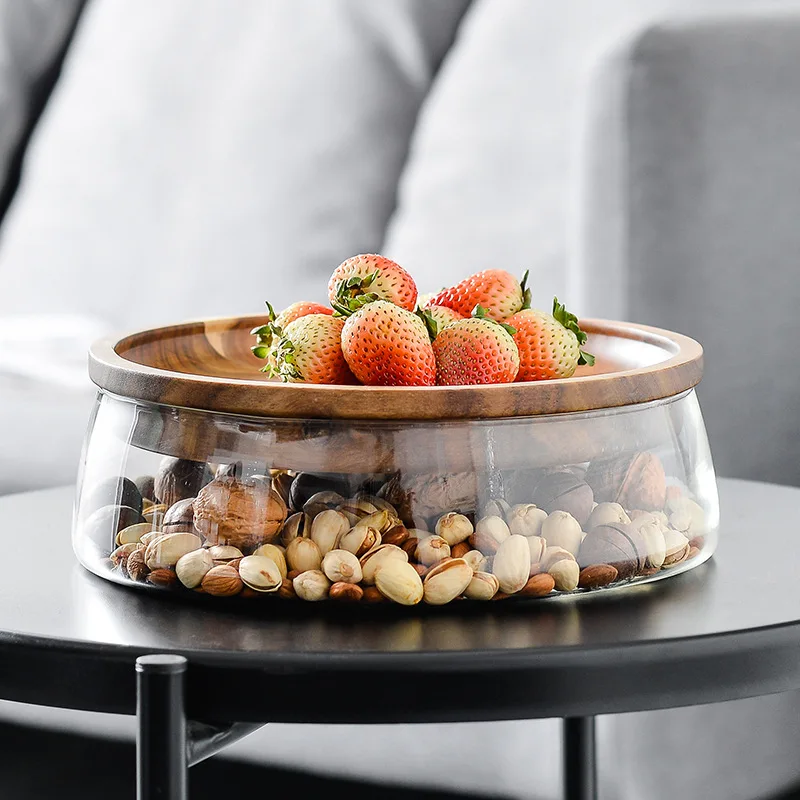 glass Chip and Dip Dish snack tray