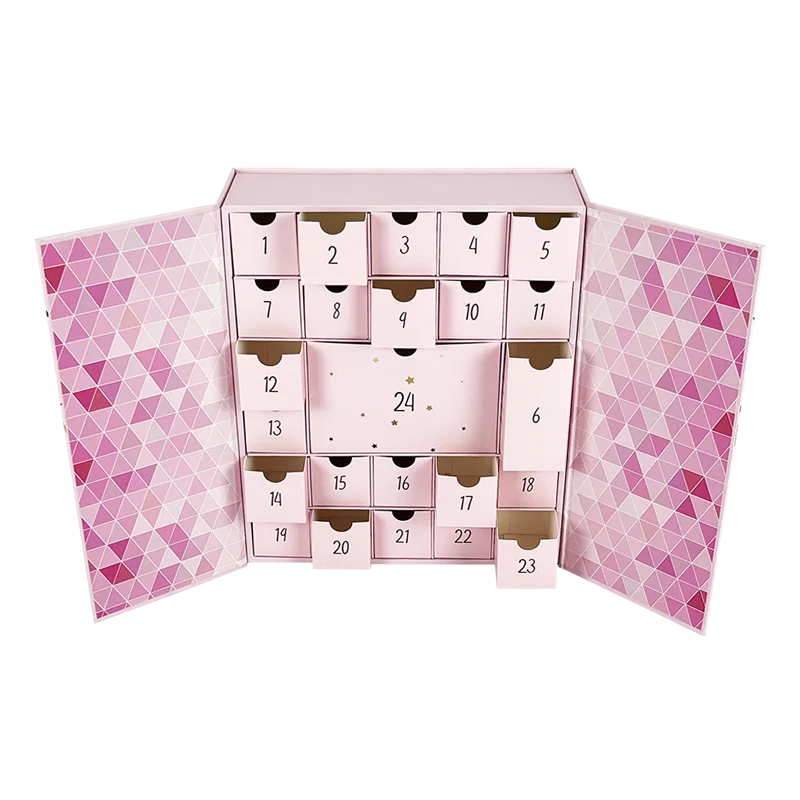 Customized Empty Advent Calendar Beauty Packaging Box Makeup Christmas Advent Calendars 24 Days Advent Calendar Box for Cosmetic
