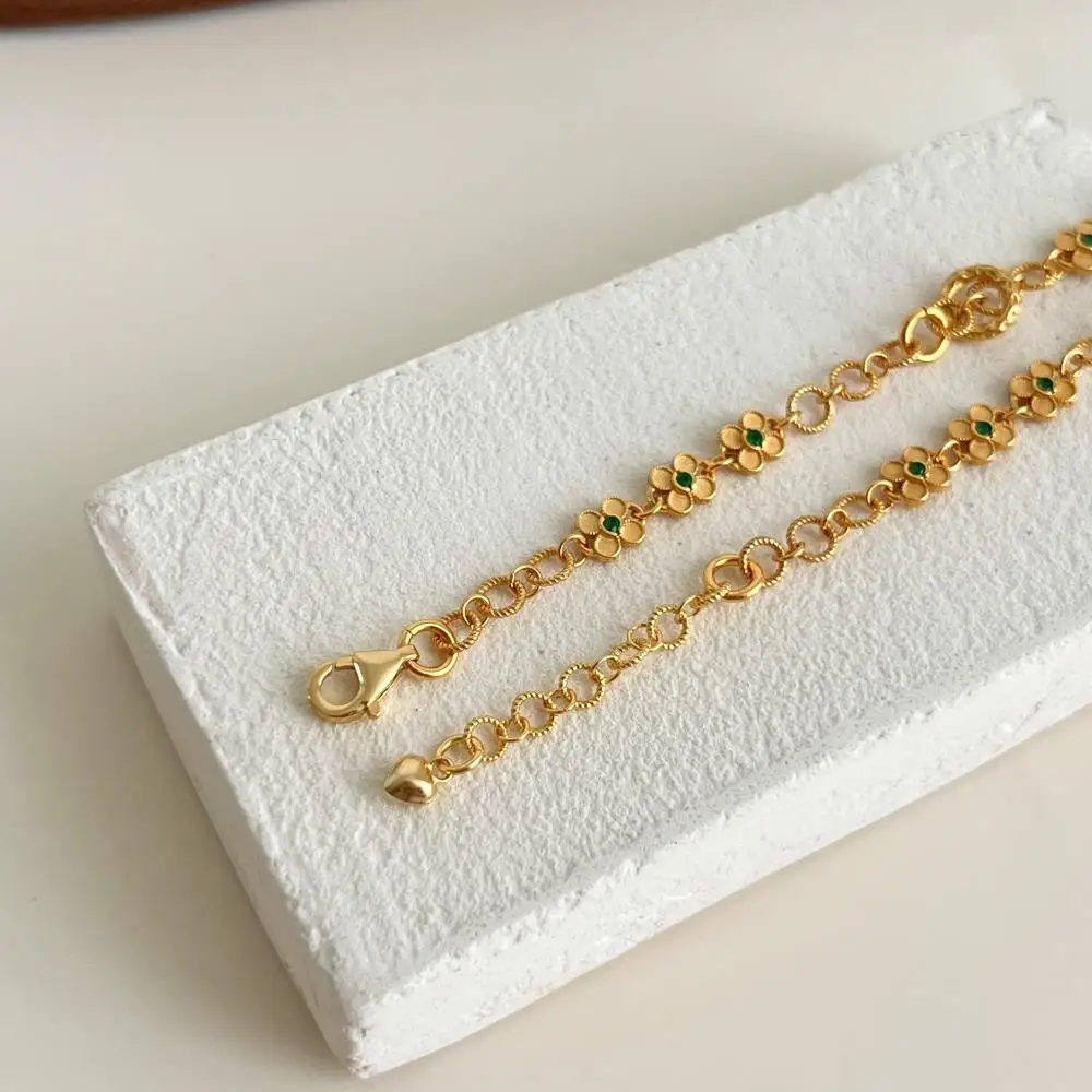KAKODIY fashion gold-plated adjustable personalized luxury 925 sterling silver women's four-leaf clover charm bracelet detail 2